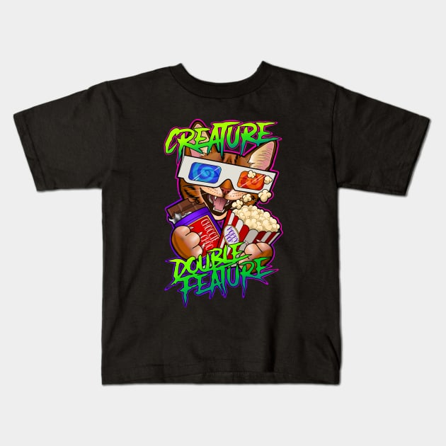 Creature Double Feature Kids T-Shirt by Candymachine85